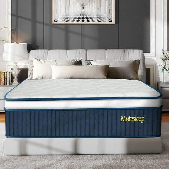 14" Full Size Hybrid Mattress, Memory Foam Mattress in a Box, Medium Firm, Pressure Relief, Pocket Springs, Comfort Sleep, Motion Isolation, Bedside Support