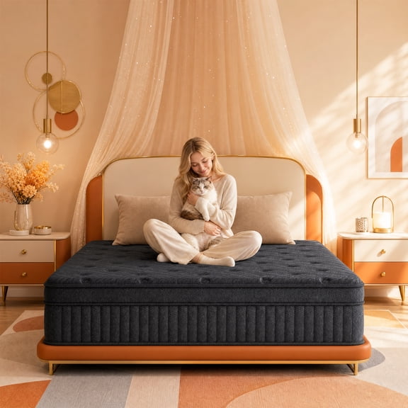 14" Full Medium Firm Hybrid Mattress, Balanced Support with Motion-Free and Airflow Design
