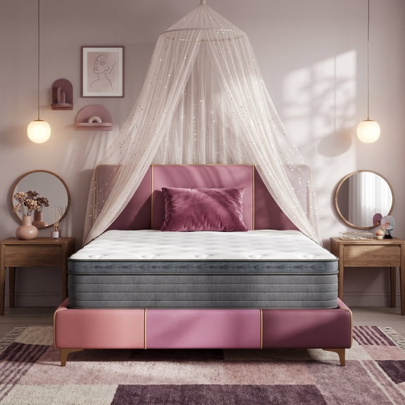 14" Full Medium Firm Hybrid Mattress, Balanced Support with Motion-Free and Airflow Design