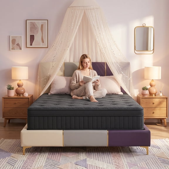 14" Full Medium Firm Hybrid Mattress, Balanced Support with Motion-Free and Airflow Design