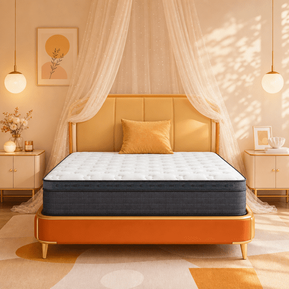 14" Full Medium Firm Hybrid Mattress, Balanced Support with Motion-Free and Airflow Design