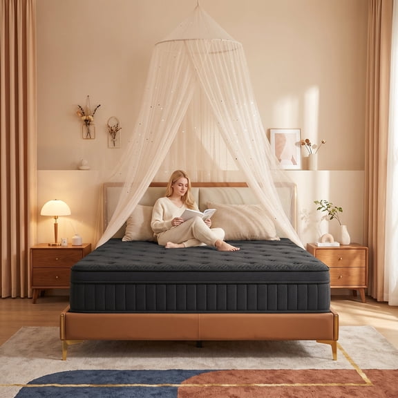 14" Full Medium Firm Hybrid Mattress, Balanced Support with Motion-Free and Airflow Design