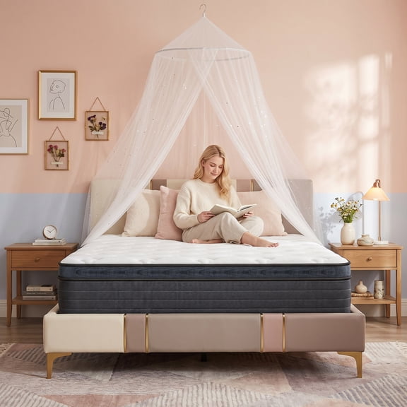 14" Full Medium Firm Hybrid Mattress, Balanced Support with Motion-Free and Airflow Design