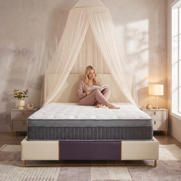 14" Full Medium Firm Hybrid Mattress, Balanced Support with Motion-Free and Airflow Design