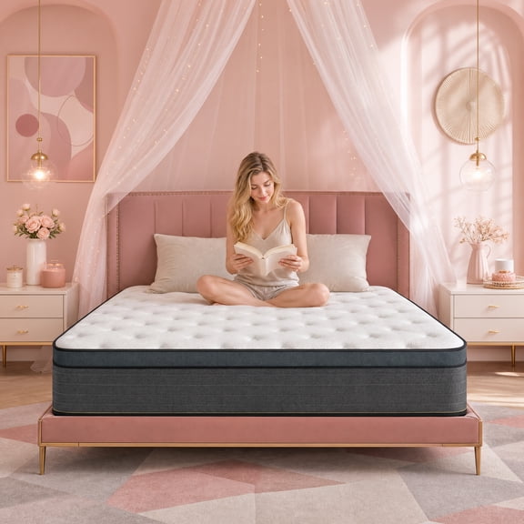14" Full Medium Firm Hybrid Mattress, Balanced Support with Motion-Free and Airflow Design