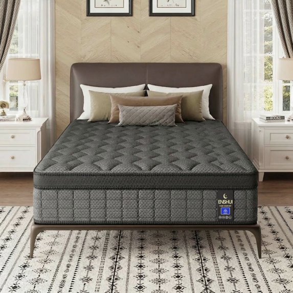 14" Full Size Mattress, Medium Firm Hybrid Mattress With Gel Memory Foam Mattress And Individually Packaged Pocket Springs, Reinforced Edge Support, Pressure Relief