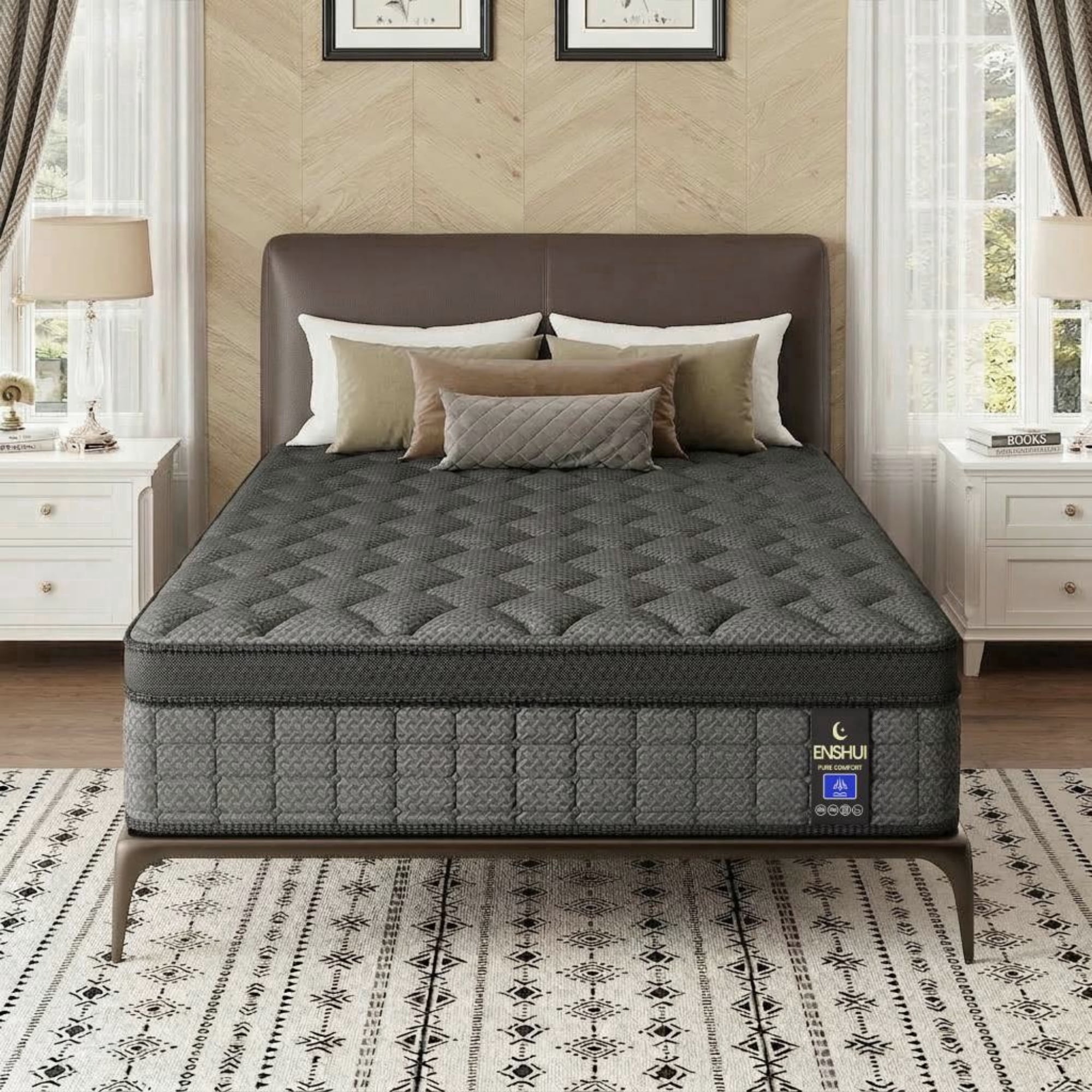 14" Full Size Mattress, Medium Firm Hybrid Mattress With Gel Memory Foam Mattress And Individually Packaged Pocket Springs, Reinforced Edge Support, Pressure Relief