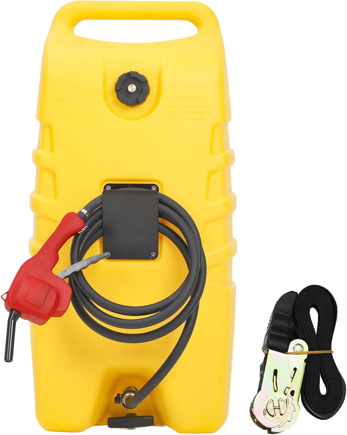 14 Gallon Portable Fuel Tank with Wheels, Red Gas Caddy with Manual Siphon Pump & 10FT Hose, T-Handle for Easy Carry, Included for Cars, ATVs, Boats, Generators - Yellow
