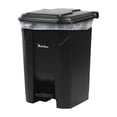 thumbnail image 1 of 14 Gallon Step-On Trash Can/Container, Black Plastic Dustbin with Lid and Foot Pedal, Hands-Free Disposal, 1 of 6