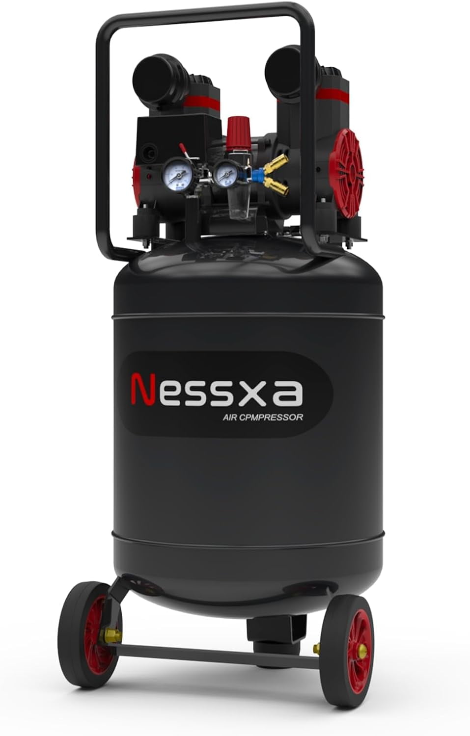 14 Gallon Ultra Quiet Oil-Free Air Compressor, 2HP 8.75 CFM@115PSI, 70dB, 2 Quick Couplers, 110V/60Hz for Auto Repair & Tire Inflation