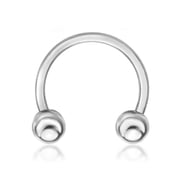 14 Gauge 14k White Gold Circular Horseshoe Barbell Eyebrow Belly Nipple Ring 1/2 Inch