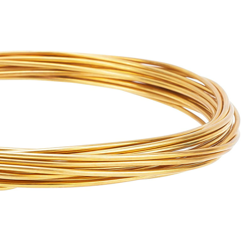 14 Gauge 16.4 Feet Round Pure Copper Wire Gold Brass Wire for Beading Craft  and Jewelry Making