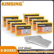KIMSING ST64 14 Gauge 2-1/2 Length Concrete Nails Concrete T-Nails for Concrete Nailers Smooth Shank 800 PCS/BOX8 boxes