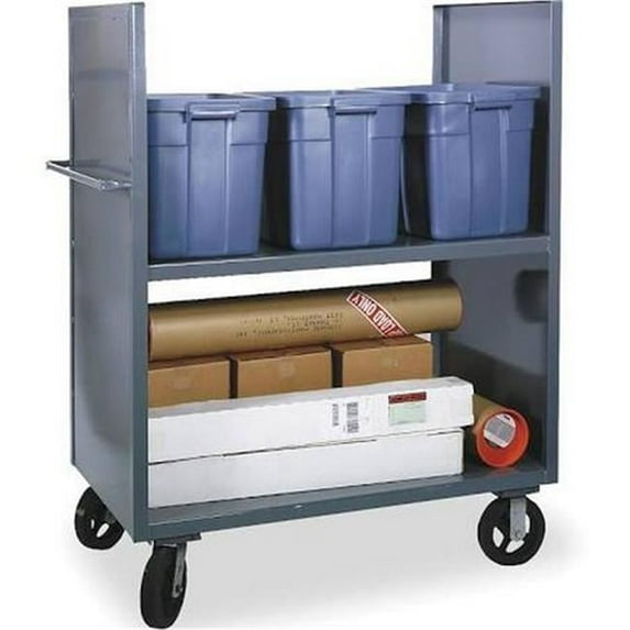 14 Gauge 2 Sided Package Truck with 1 Shelf, Gray - 60 in.