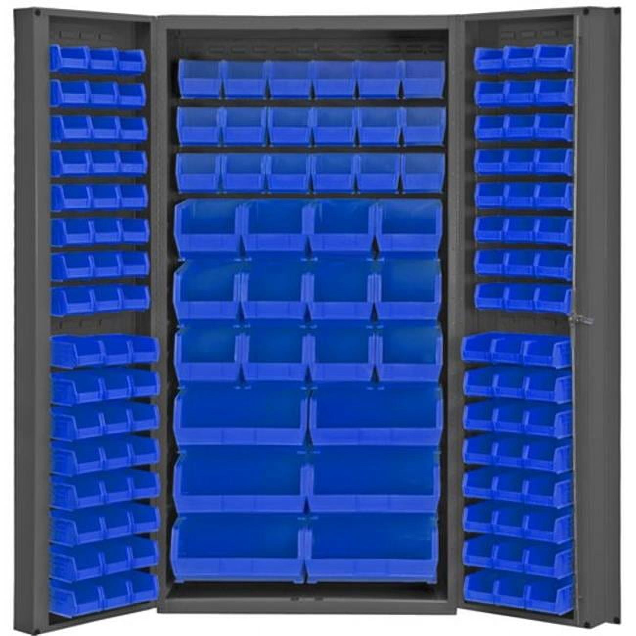 14 Gauge Deep Door Style Lockable Bin Cabinet with 132 Blue Hook on ...