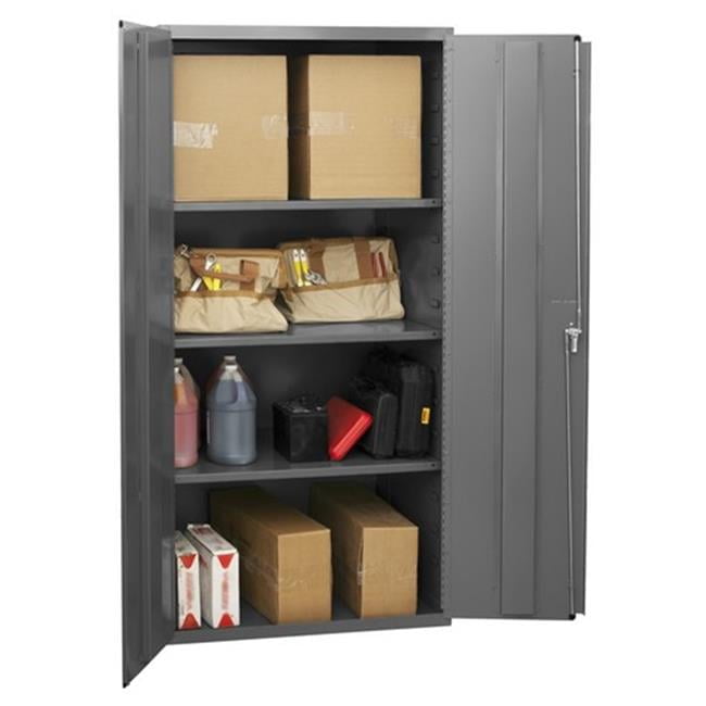 14 Gauge Flush Door Style Heavy Duty Lockable Shelf Cabinet with 3 ...