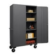thumbnail image 1 of 14 Gauge Flush Door Style Lockable Mobile Cabinet with 4 Adjustable Shelves - Gray - 36 in., 1 of 1