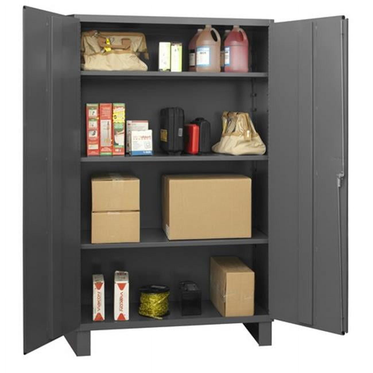 14 Gauge Flush Door Style Lockable Storage Cabinet with 3 Adjustable ...