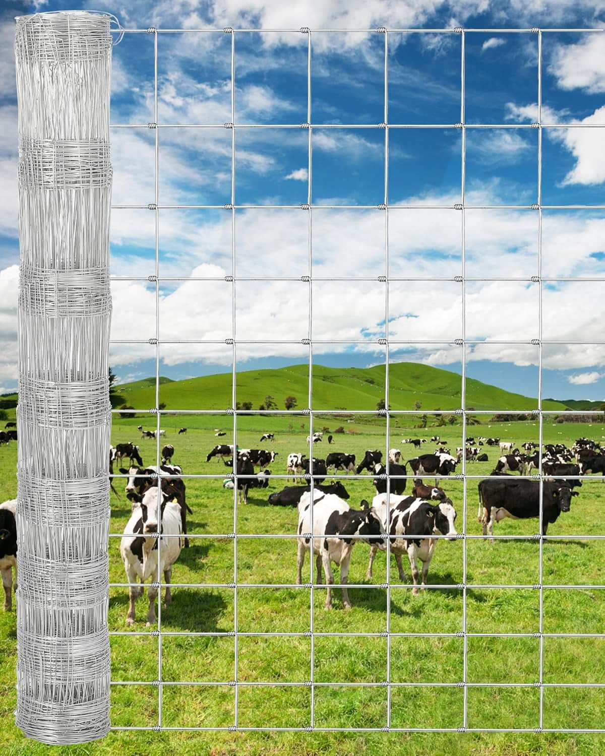 14 Gauge Galvanized Livestock Fence Roll, 5ft x 164 ft Heavy Duty ...