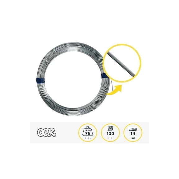 14-Gauge Galvanized Steel Wire, 75 lb. Strength, 100 ft. High-Quality