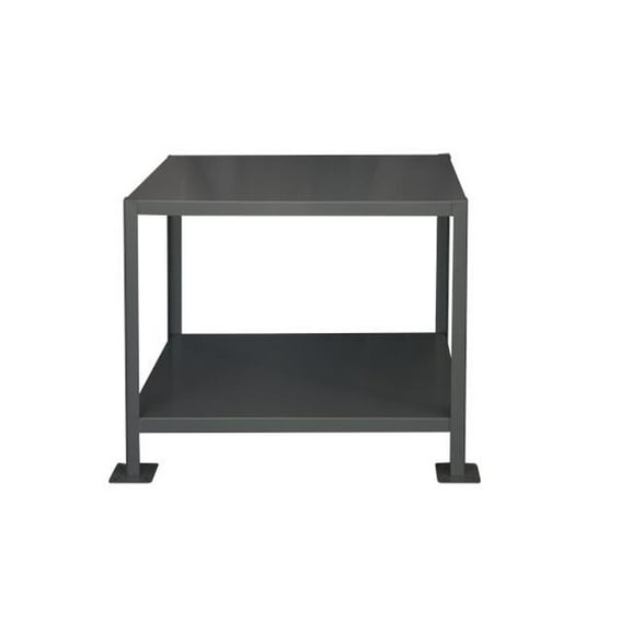14 Gauge Medium Duty Machine Tables with 2 Shelves, Gray - 36 x 18 x 30 in.