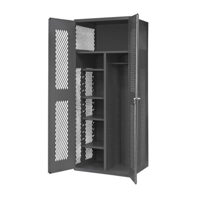 14 Gauge Recessed Door Style Lockable Ventilated Shelf with 1