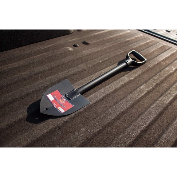 14-Gauge Round Point Shovel with Poly D-Grip, Commercial Grade Steel Blade, Closed Back Design, Portable for Outdoor Work, Black