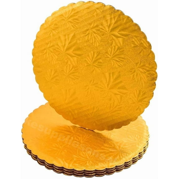 14" Gold Scalloped Edge Boards, 25 ct