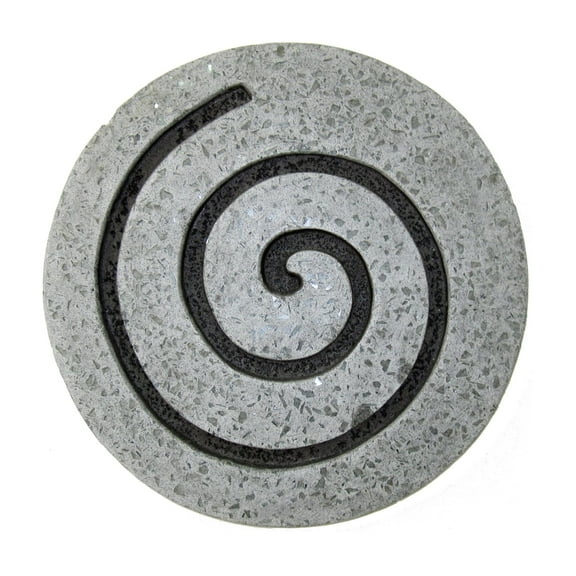14" Gray Round Modern Spiral Wall Art