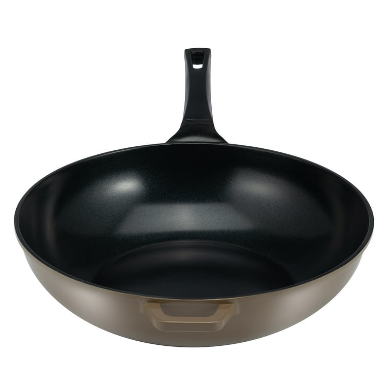 Ozeri Green Earth Wok, with Smooth Ceramic Non-Stick Coating (100% PTFE and PFOA Free), Shitake Brown