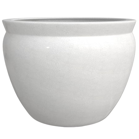 Red Lantern 14" Grey Crackle Porcelain Fishbowl Planter