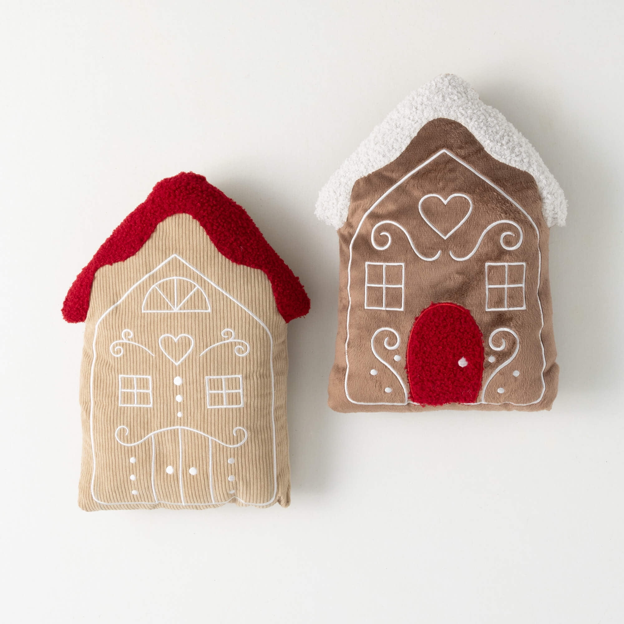 14" Gingerbread House Christmas Throw Pillows Set of 2, Multicolor