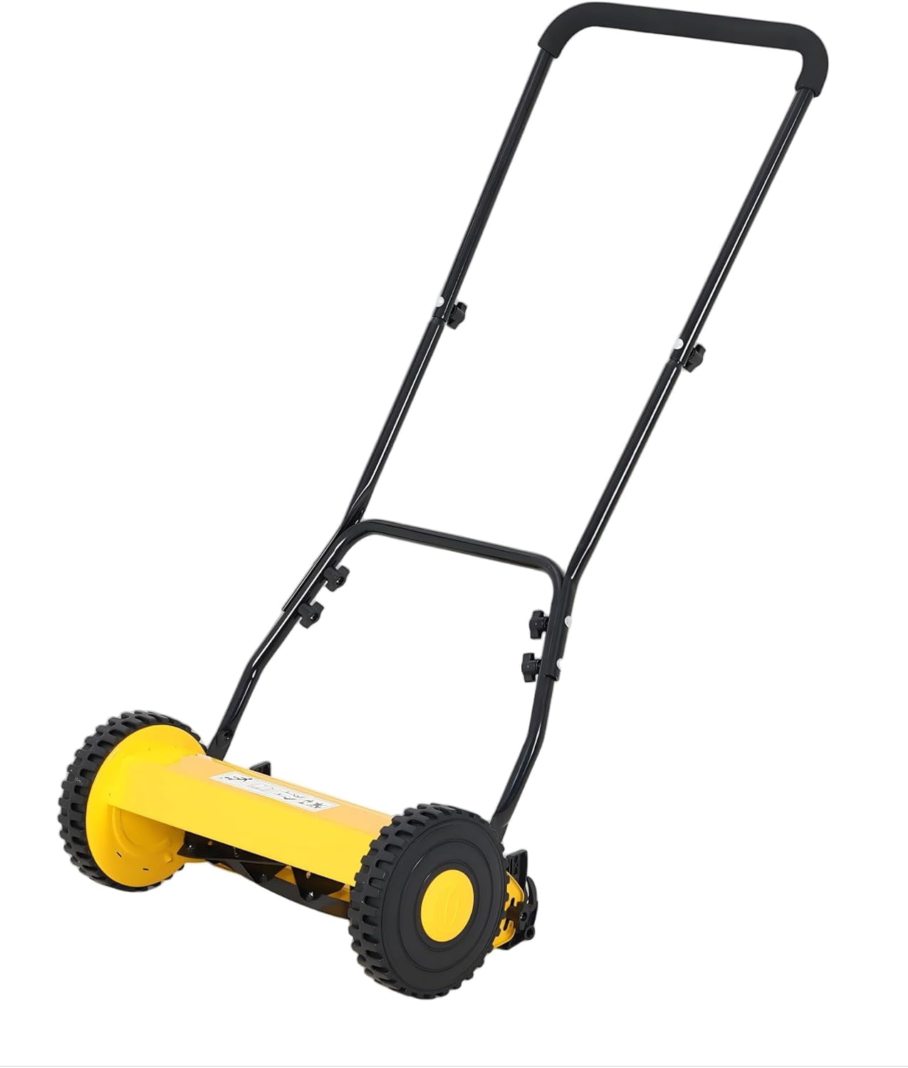 14" Hand Push Lawn Mower, 5-Blade Manual Lawnmower with Adjustable Cutting Height, Push Reel Lawn Mower for Small to Medium Yards, Manual Walk-Behind Lawn Mower for Quiet Eco-Friendly Mowing