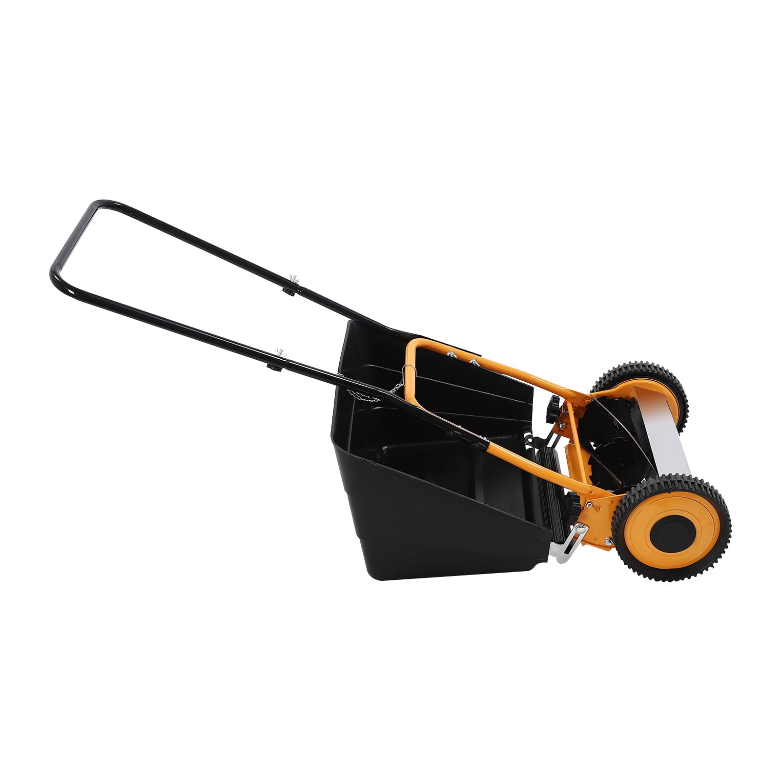 14" Hand Push Lawn Mower, Manual Wheeled Lawn Mower,2-in-1 Mow & Grass for Small Yard Garden