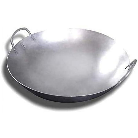 "14"" Heavy Duty Hand Hammered Carbon Steel Riveted Restaurant Cantonese Wok"
