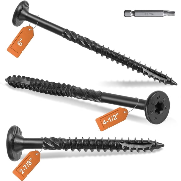 #14 Heavy-Duty Wood Screws Assortment Kit, 240Pcs Star Drive Decking Wood Screws, Rust Resistant Timber Screws for Log/Landscaping Wood (2-7/8",4-1/2",6")