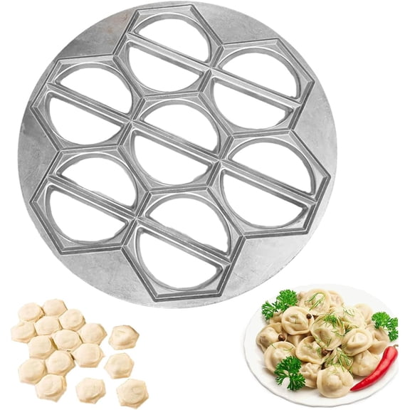 14-Hole Aluminum Dumpling Mold for Wontons and Meatballs Non-Stick Dough Press Kitchen Tool