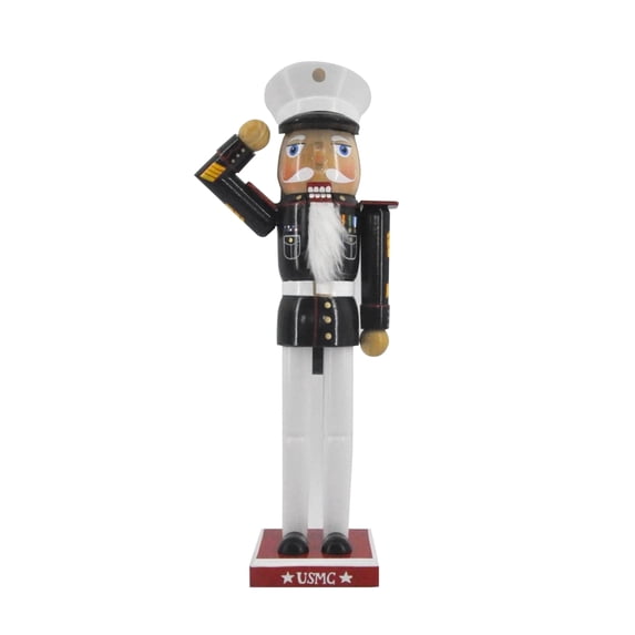 14" Holiday Mantel Display USMC Marine Corps Theme Christmas Nutcracker Figurine