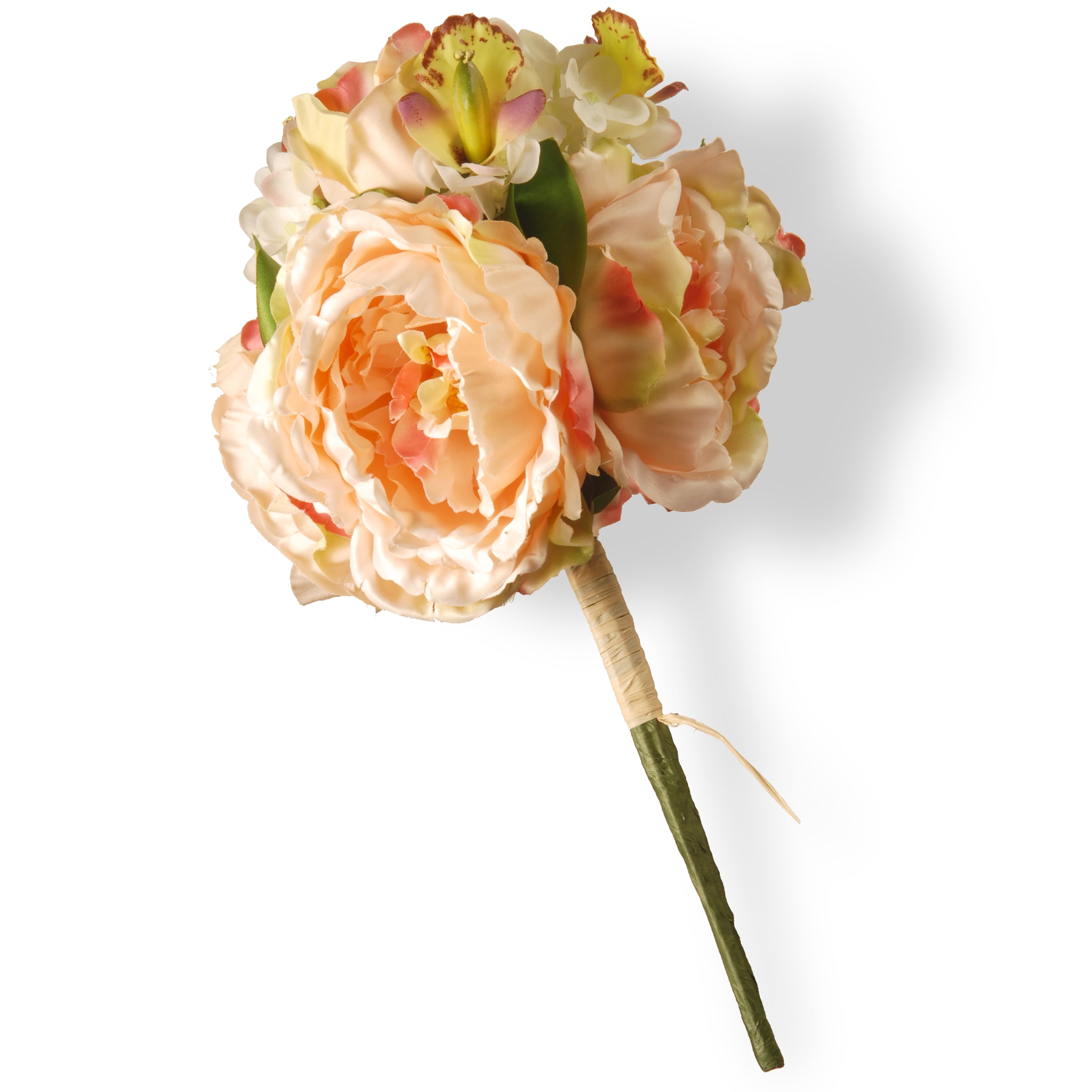 14" Pink Silk Hydrangea, Rose and Dahlia Floral Arrangement