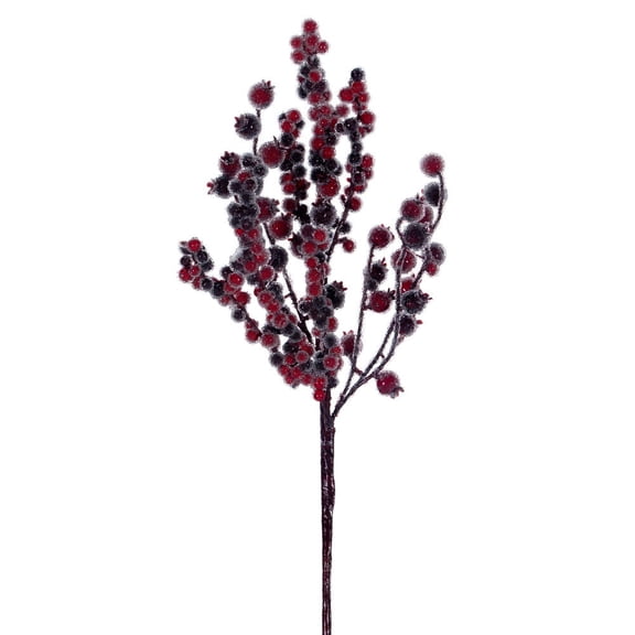 14" Icy Red & Burgundy Berry Pick 6/Bag