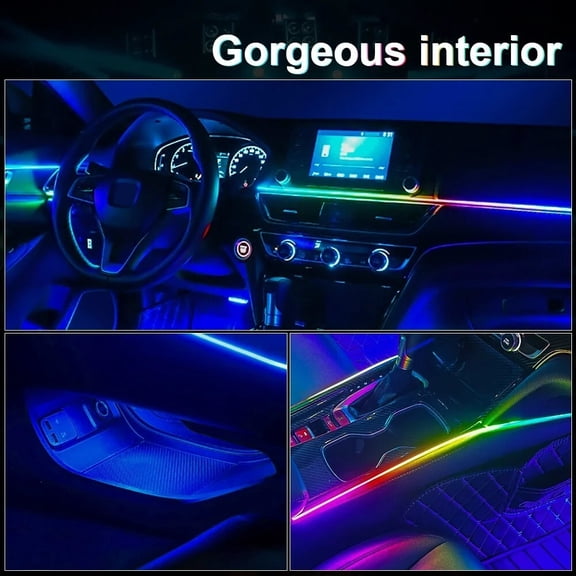 14 In 1 Car Symphony Ambient Light Remote APP 256 Color RGB Led Atmosphere Acrylic Strip
