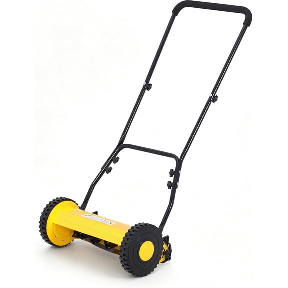 14 In 5-Blade Push Reel Lawn Mower Manual Walk-Behind for Small Yards