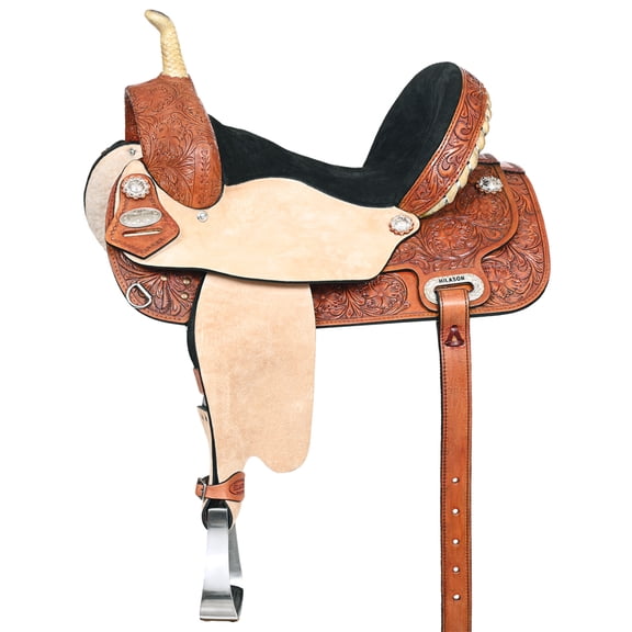 14 In Flex Tree Western Horse Saddle American Leather Trail Barrel By Hilason