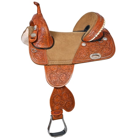 14 In HILASON Treeless Horse Western Trail Barrel Racing American Leather Saddle