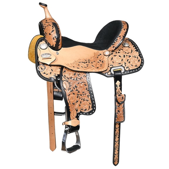 14 In Hilason Western Horse Barrel Racing Trail Pleasure Oiled American Leather Saddle