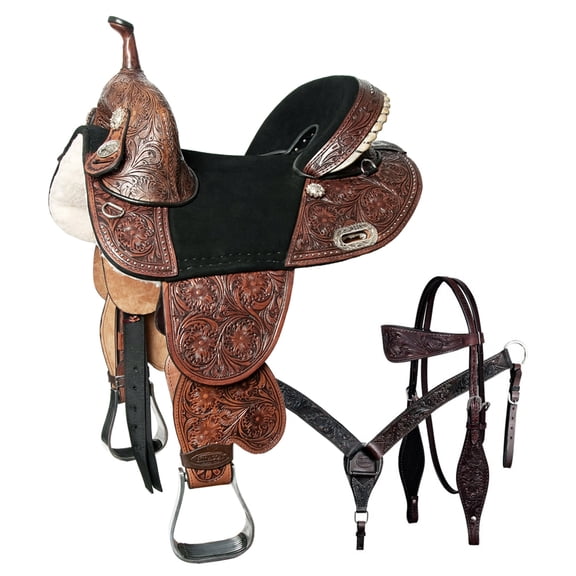 14 In Hilason Western Horse Saddle Treeless American Leather Trail Barrel Tack