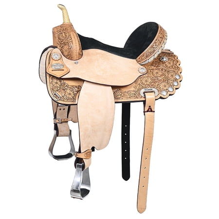 14 In Western Horse Saddle American Leather Treeless Trail Barrel Hilason