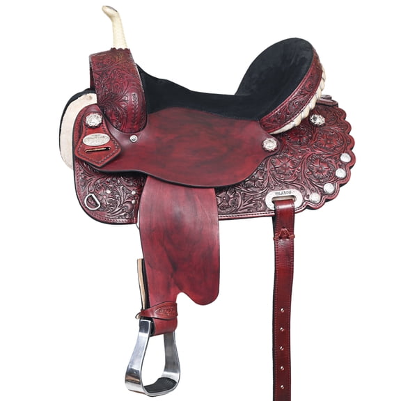 14 In Western Horse Saddle American Leather Treeless Trail Barrel Hilason