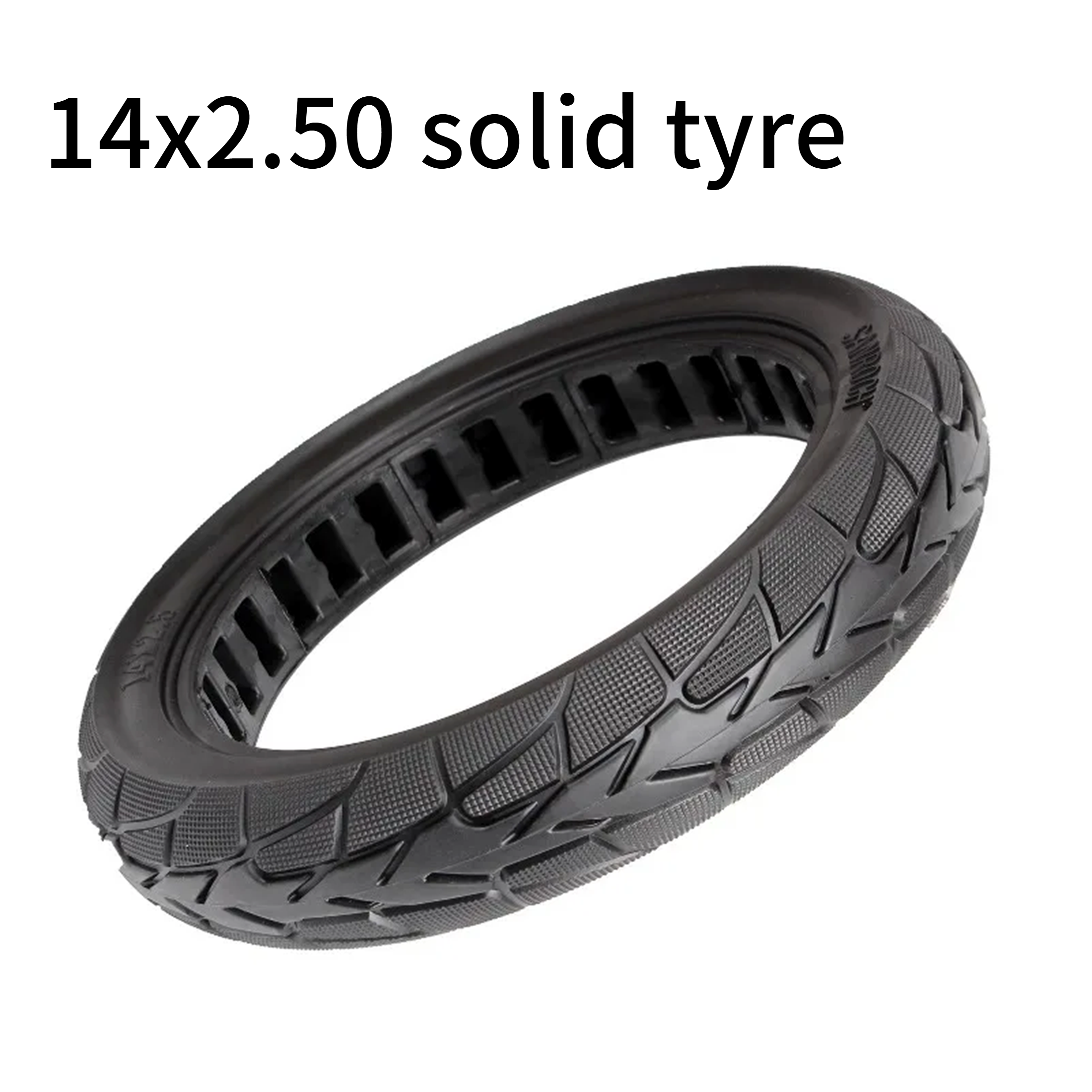 14 Inch 14x2.50 Solid Tyre For Electric Bike 2.50-10 Tire For Ebike HoneycombShock-Absorbing Hollow Solid Tyre Accessories