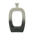 thumbnail image 1 of 14 Inch 2 Tone Open Design Curved Ceramic Vase, Gray-Saltoro Sherpi, 1 of 4